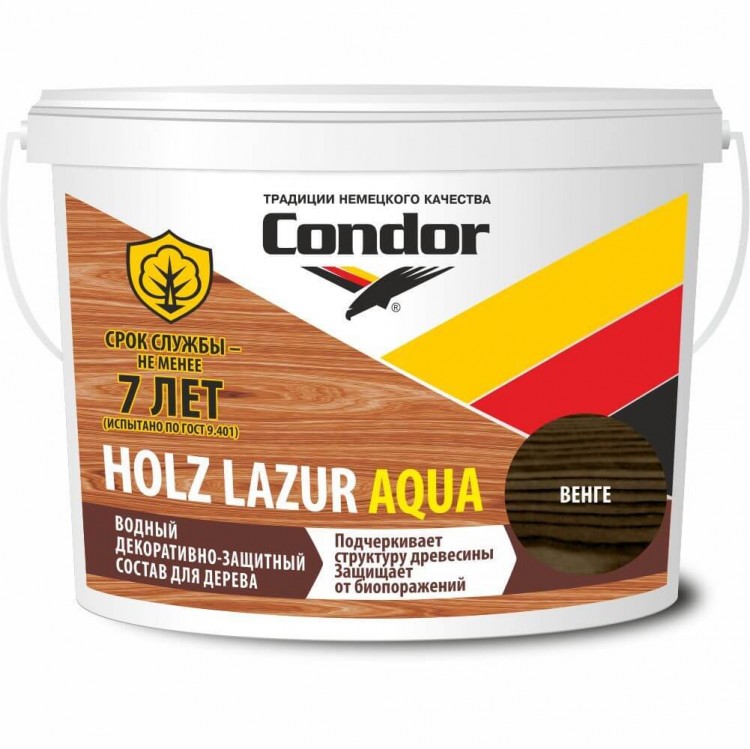 Лак Condor Holz Lazur Aqua Венге